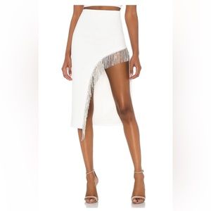 NBD White Skirt with Rhinestones Detail